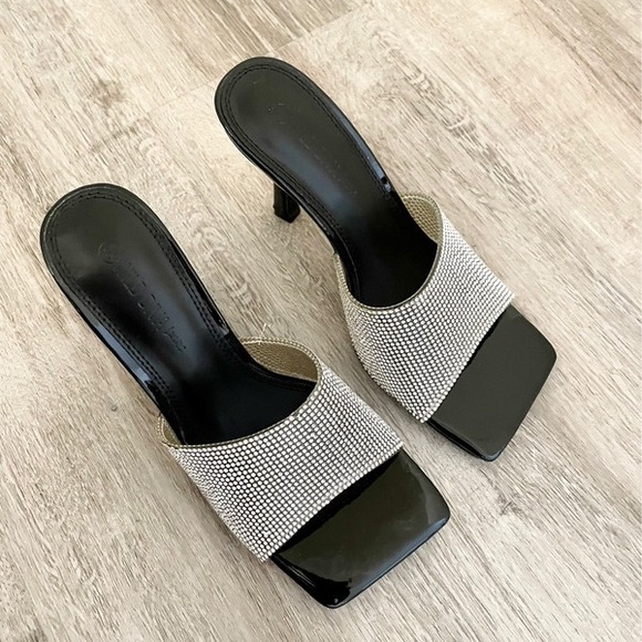 Forever 21 Black and Silver Heels - Picture 1 of 4
